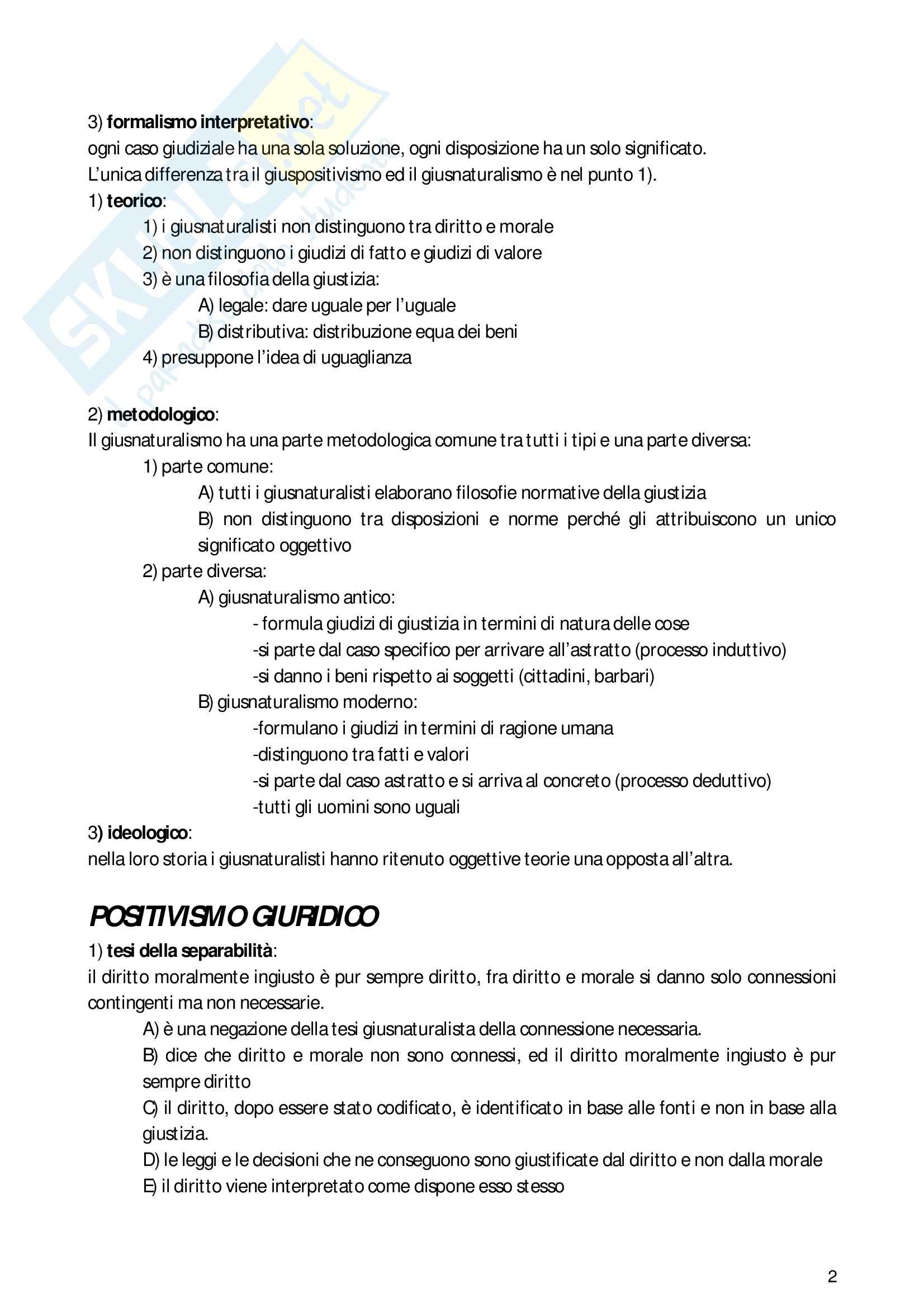 Riassunto esame filosofia del diritto, prof. Heritier, libro consigliato Manuale di filosofia del diritto, Barberis Pag. 2