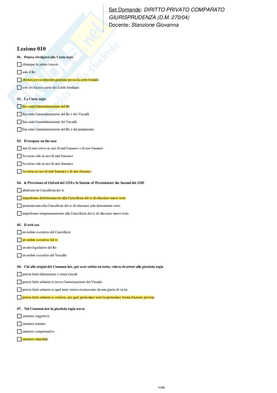 Paniere nuovo completo di Diritto privato comparato Pag. 61