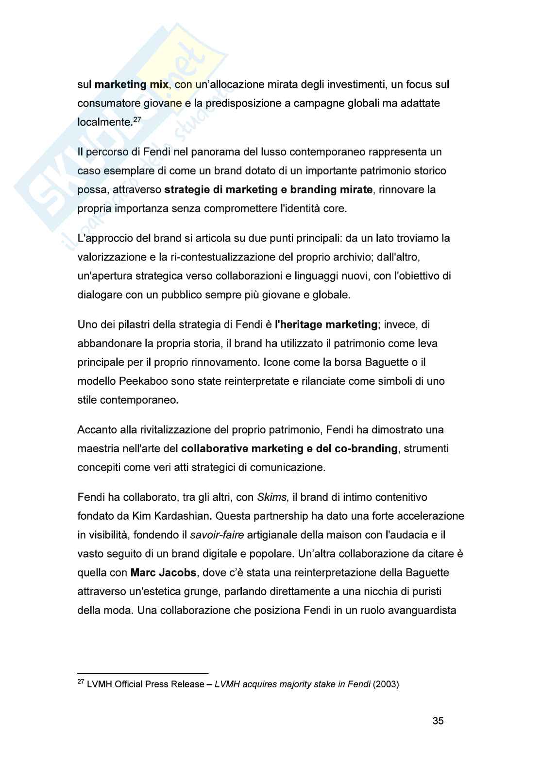 Tesi Valorizzazione del brand nel mercato del lusso: il caso Fendi Pag. 36