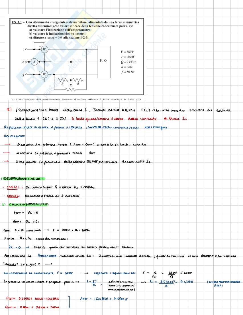 Esercizi su sistemi trifasi Pag. 1