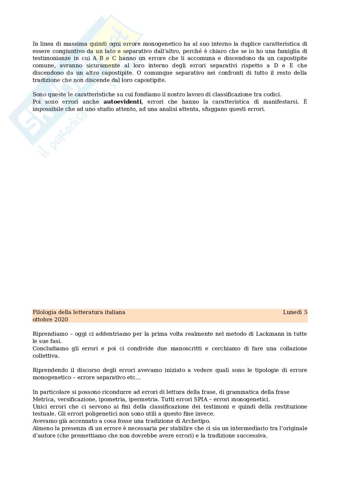 Appunti esame Filologia della Letteratura Italiana Pag. 16