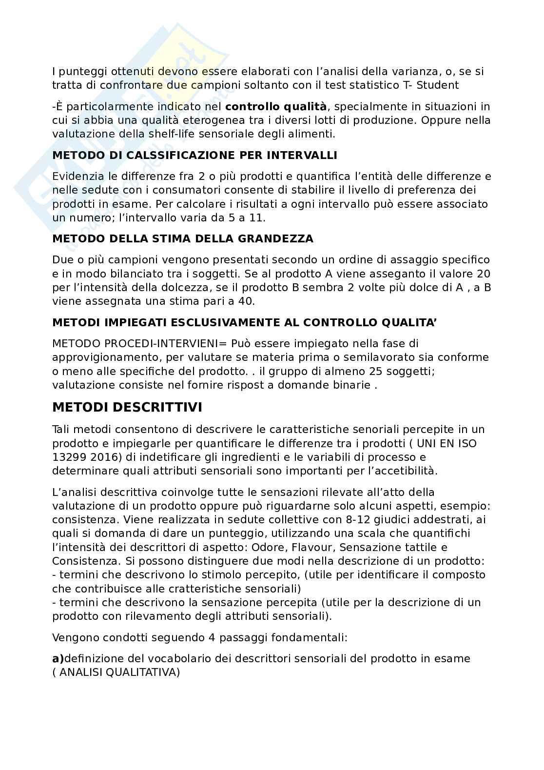 Analisi sensoriali ed elaborazione dei dati  Pag. 21