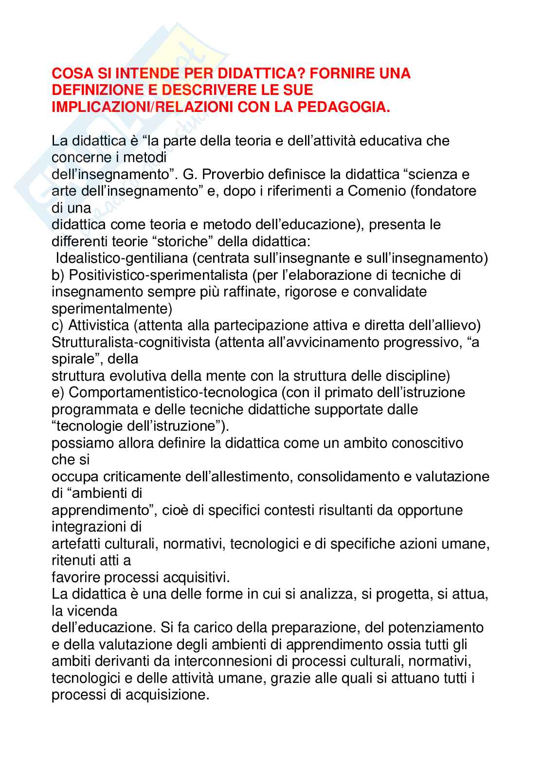 Paniere Didattica e pedagogia speciale (2026) - Risposte aperte corrette  Pag. 2
