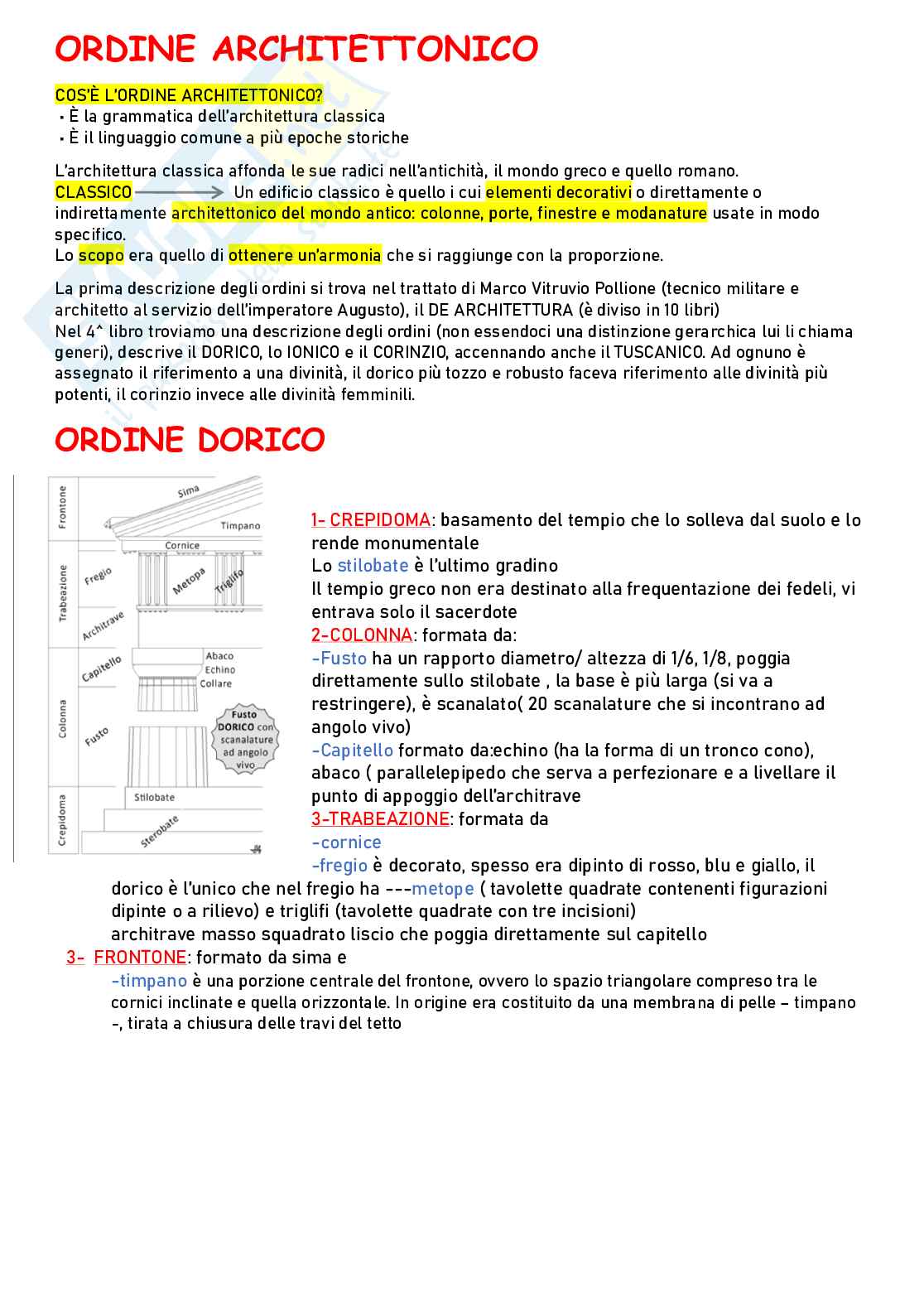 Appunti per il primo anno di Storia dell'architettura Pag. 1