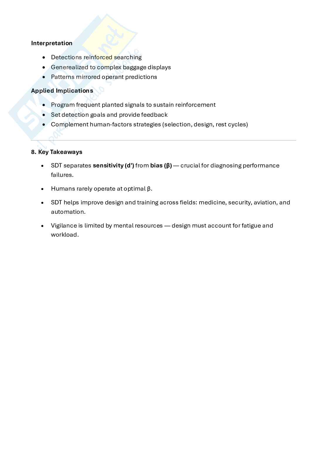 Riassunto esame Human factors and ergonomics, Prof. Di Nocera Francesco, libro consigliato Engineering psychology and human performance. V edition, Wickens Pag. 16