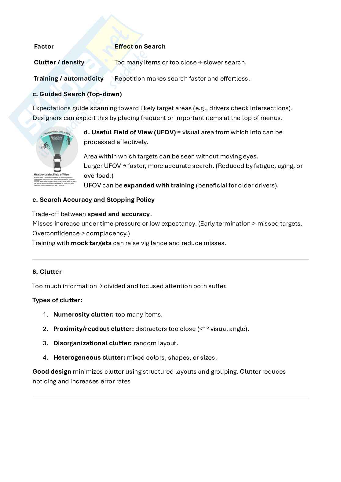 Riassunto esame Human factors and ergonomics, Prof. Di Nocera Francesco, libro consigliato Engineering psychology and human performance. V edition, Wickens Pag. 21