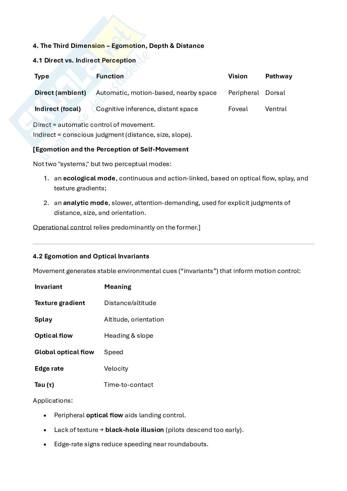 Riassunto esame Human factors and ergonomics, Prof. Di Nocera Francesco, libro consigliato Engineering psychology and human performance. V edition, Wickens Pag. 31