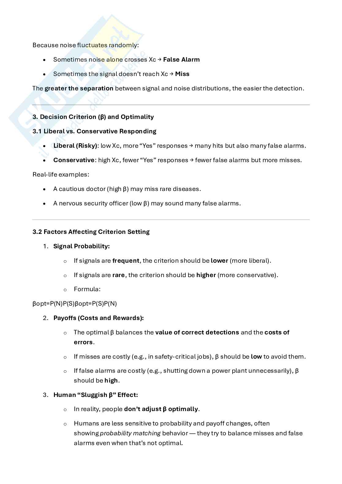 Riassunto esame Human factors and ergonomics, Prof. Di Nocera Francesco, libro consigliato Engineering psychology and human performance. V edition, Wickens Pag. 6