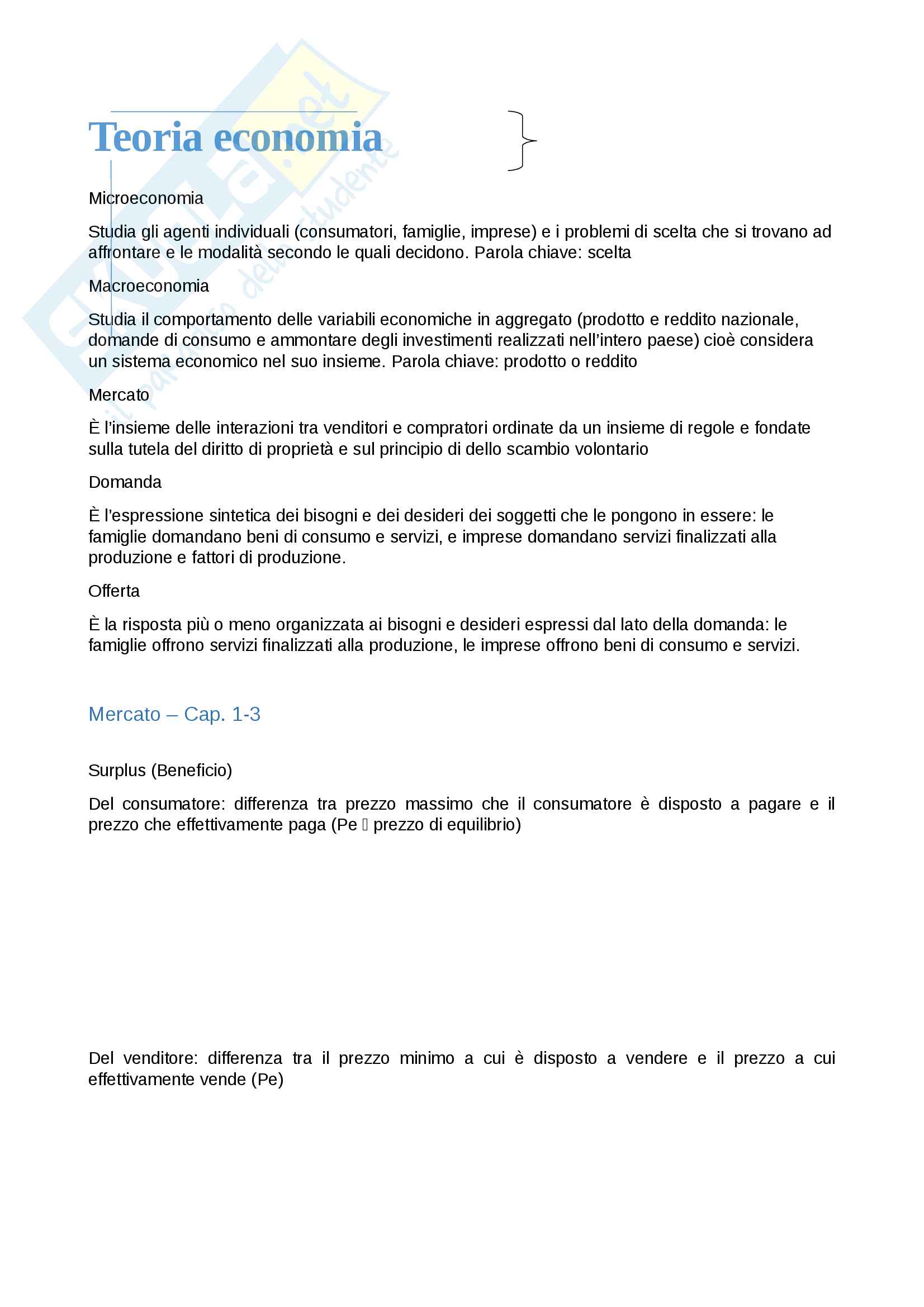 Teoria per istituzioni di economia politica (Merzoni) Pag. 1