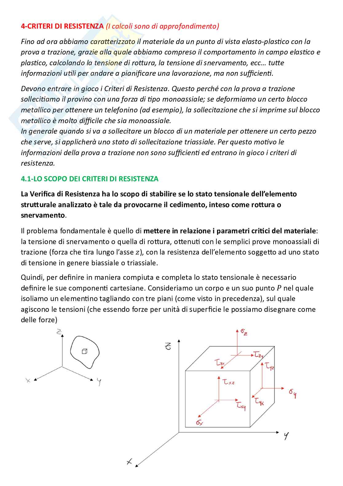 Tecnologie industriali, parte 3 - Criteri di resistenza dei materiali Pag. 1