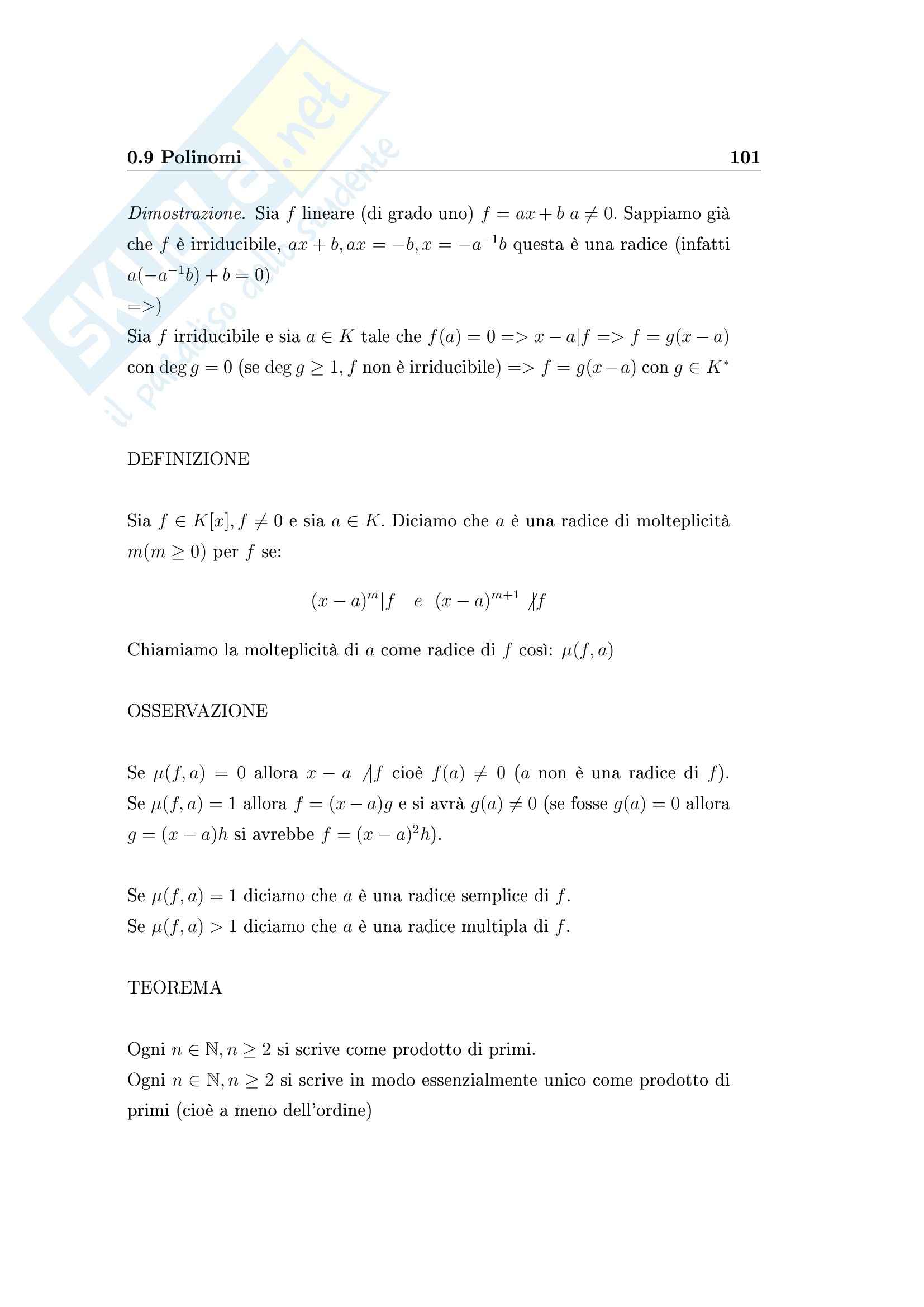 Algebra 1 - Appunti Pag. 101