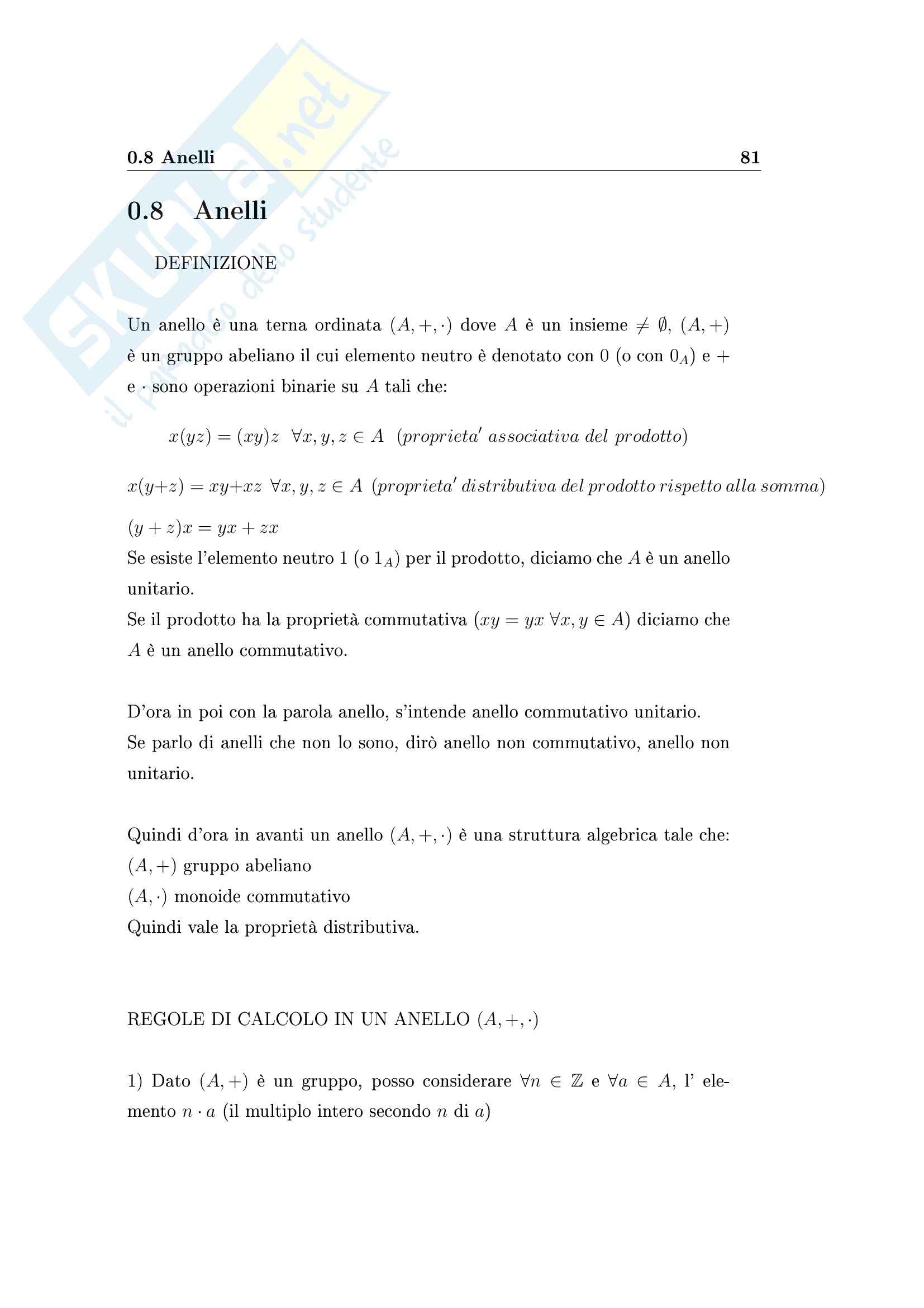 Algebra 1 - Appunti Pag. 81