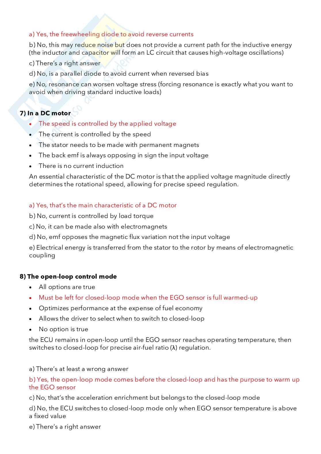 Prove svolte di Automotive Electronics Systems con giustificazioni 2026 Pag. 21
