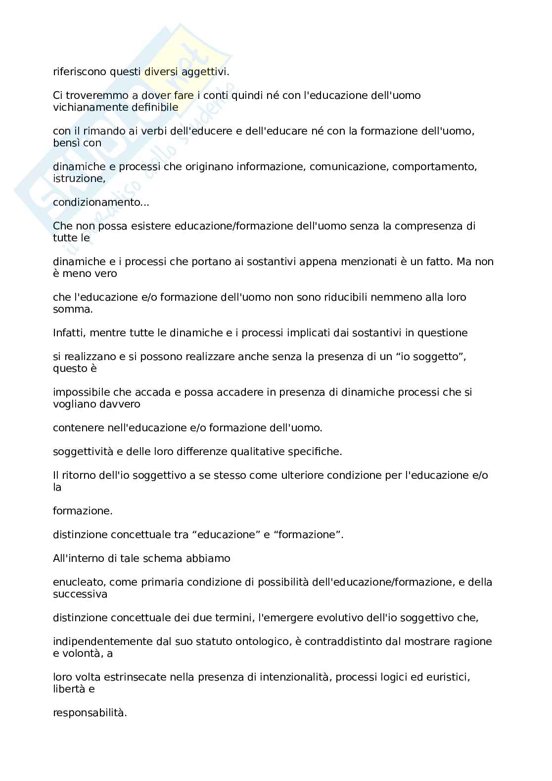 Riassunto esame Storia della pedagogia, Prof. Di Carlo Emiliano, libro consigliato Manuale Educazione e Formazione , Bertagna Pag. 36
