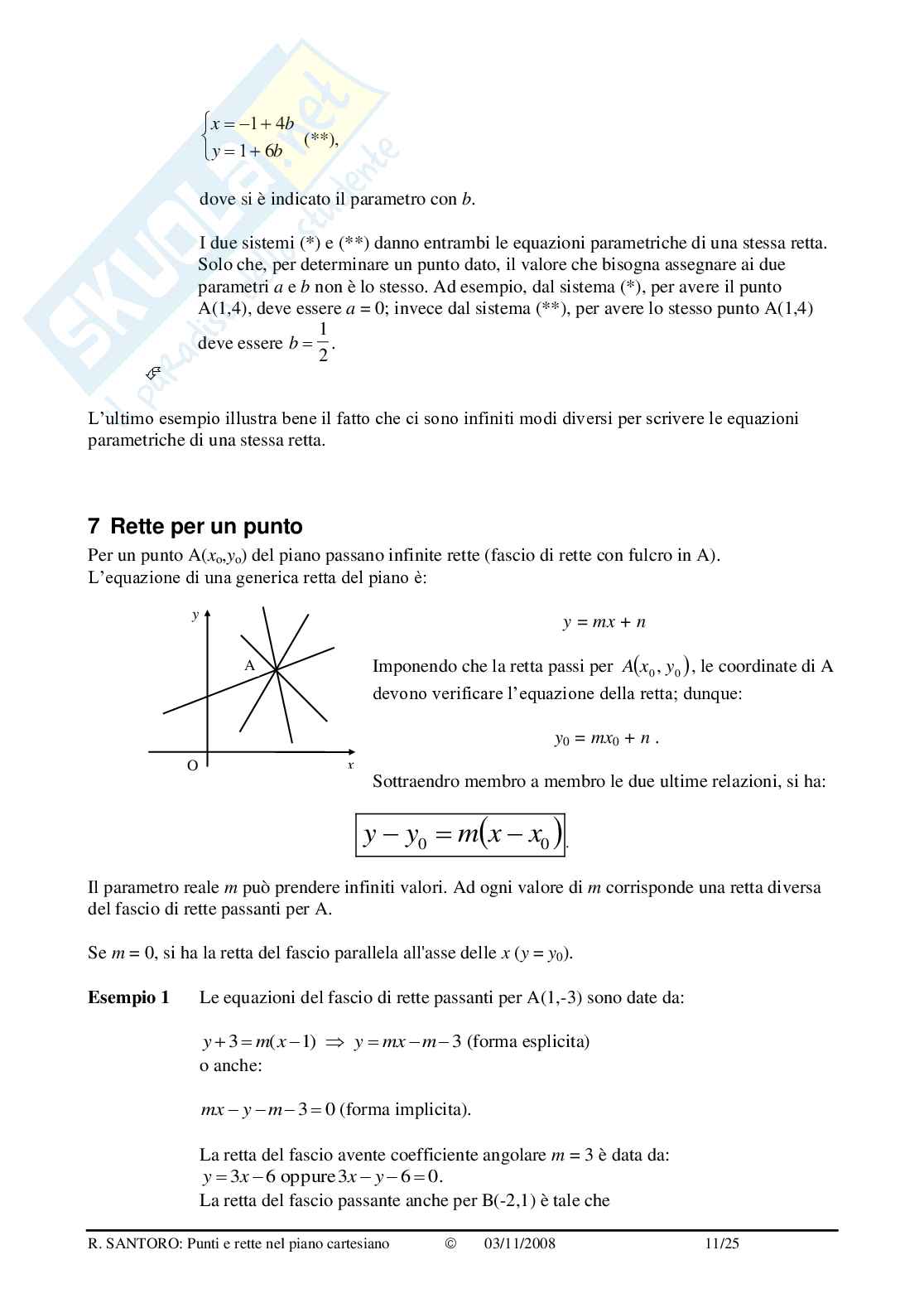 Punti e rette nel piano cartesiano Pag. 11
