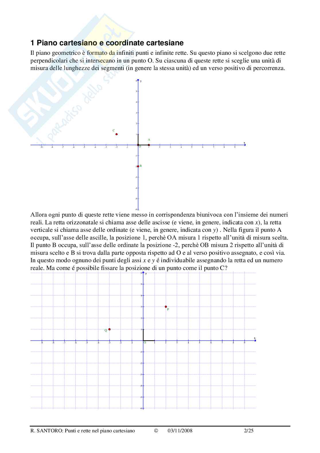 Punti e rette nel piano cartesiano Pag. 2