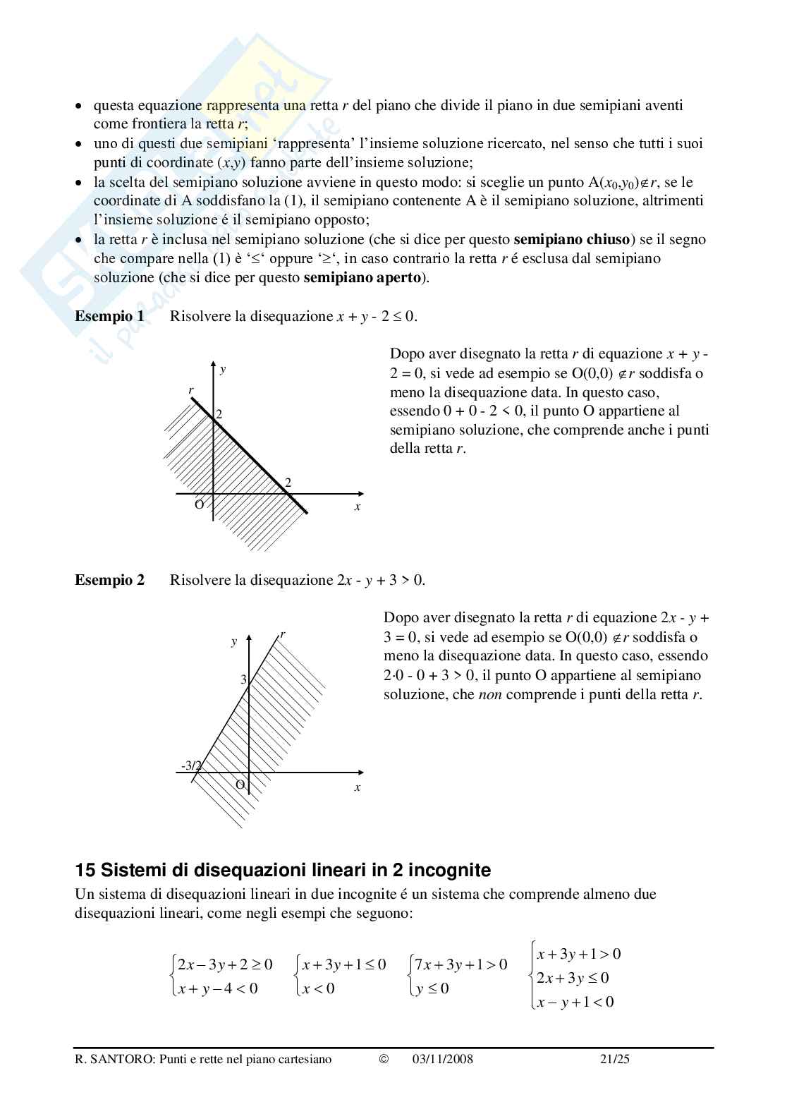 Punti e rette nel piano cartesiano Pag. 21