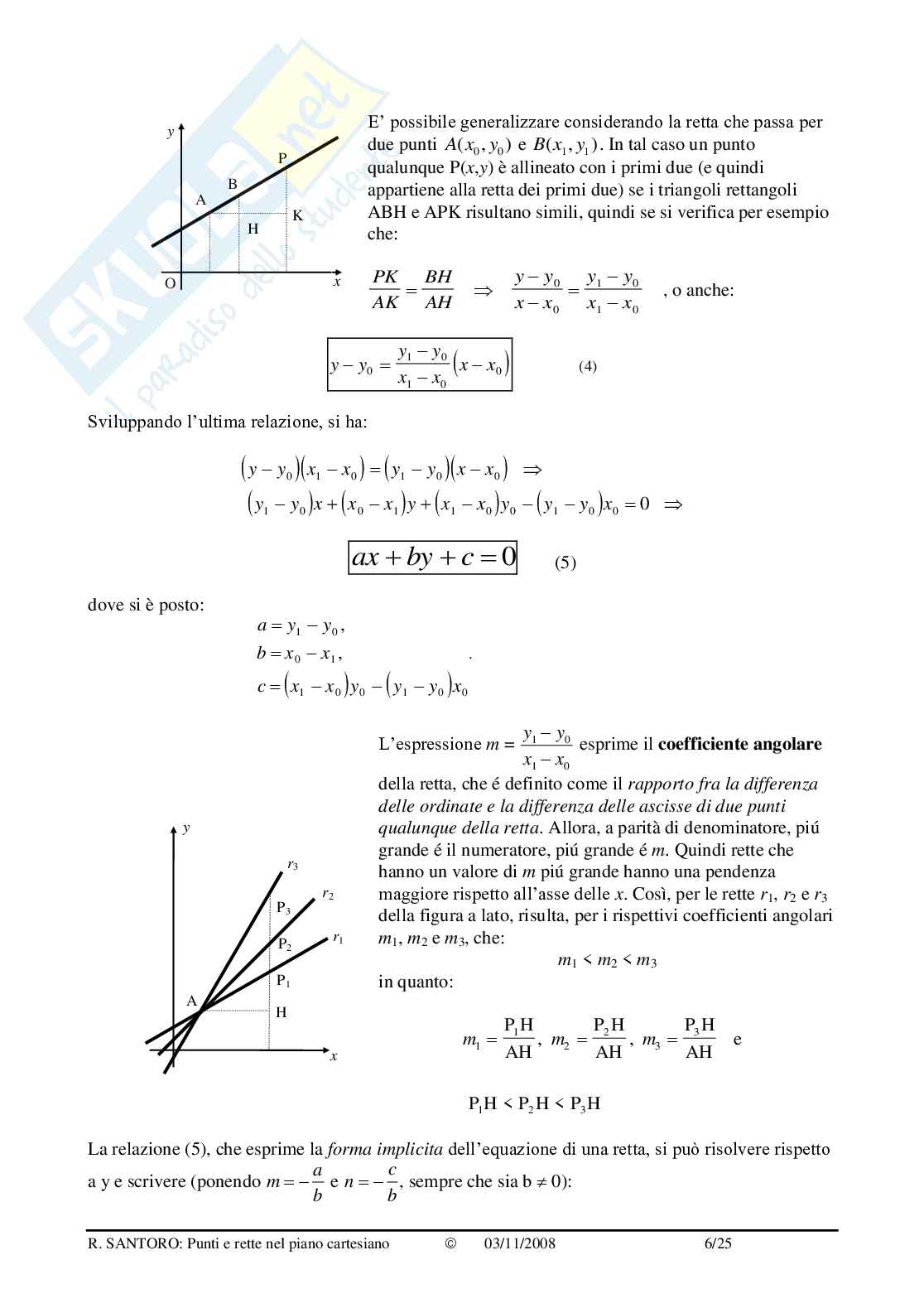Punti e rette nel piano cartesiano Pag. 6