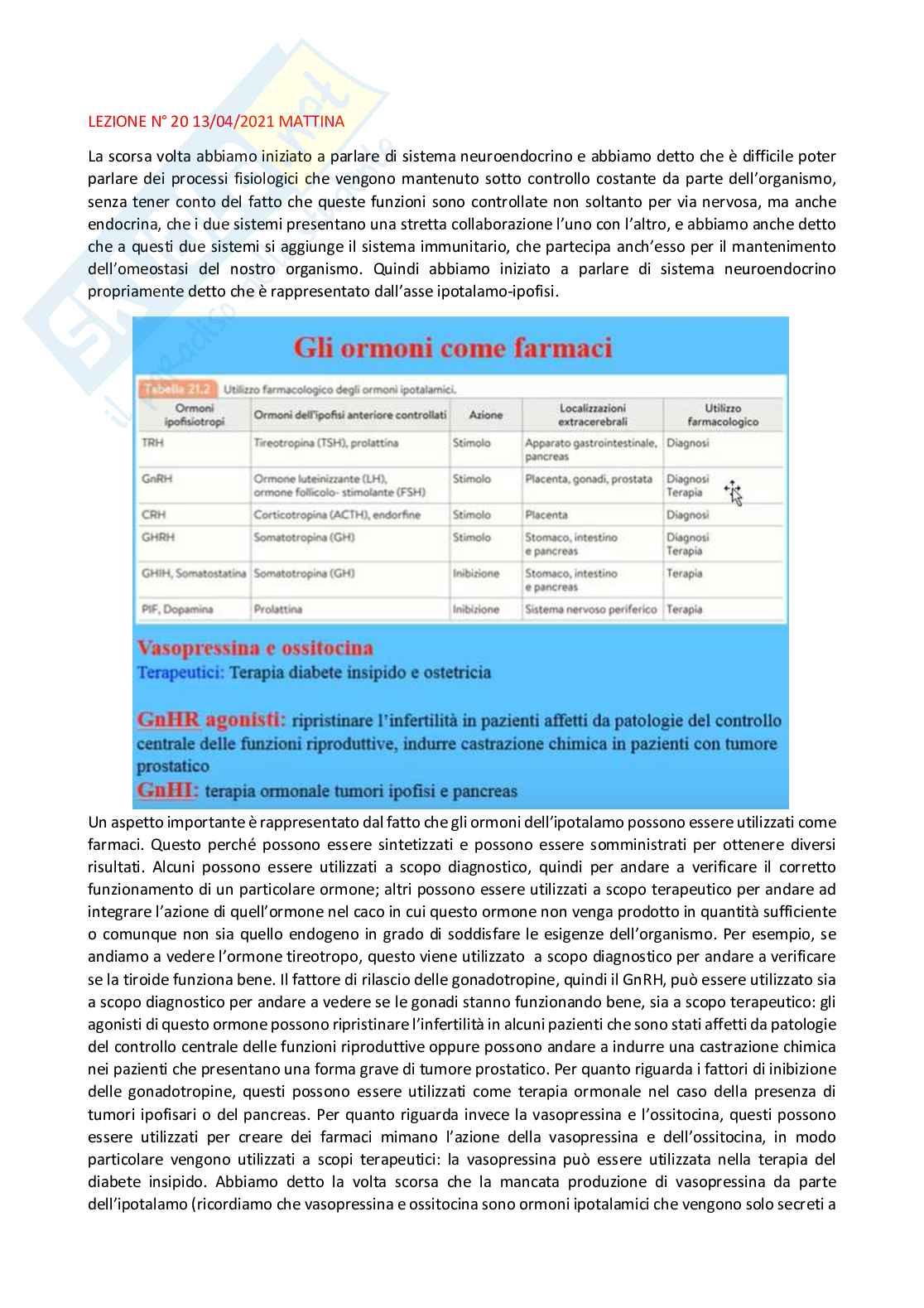 Fisiologia generale - Parte  5 Pag. 1