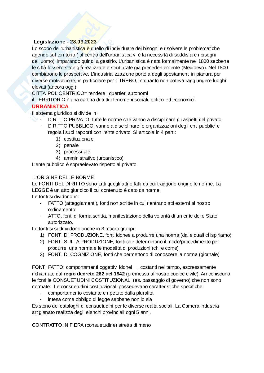 Legislazione urbanistica delle opere pubbliche e normative edilizie Pag. 1