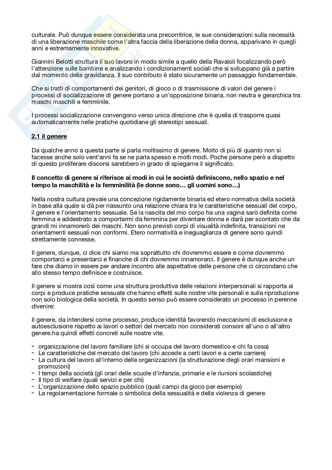 Riassunto esame Sociologia dell'educazione, Prof. Bertozzi Rita, libro consigliato Pink is the new black, Abbatecola, Stagi Pag. 6