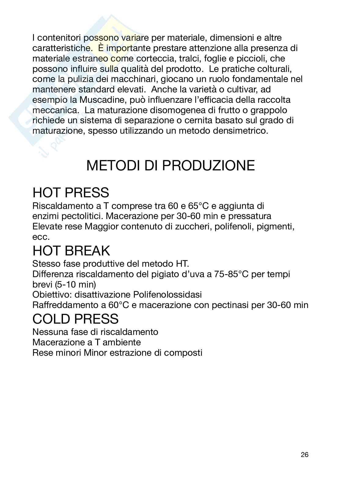 Tecnologia dei derivati della filiera vitivinicola  Pag. 26