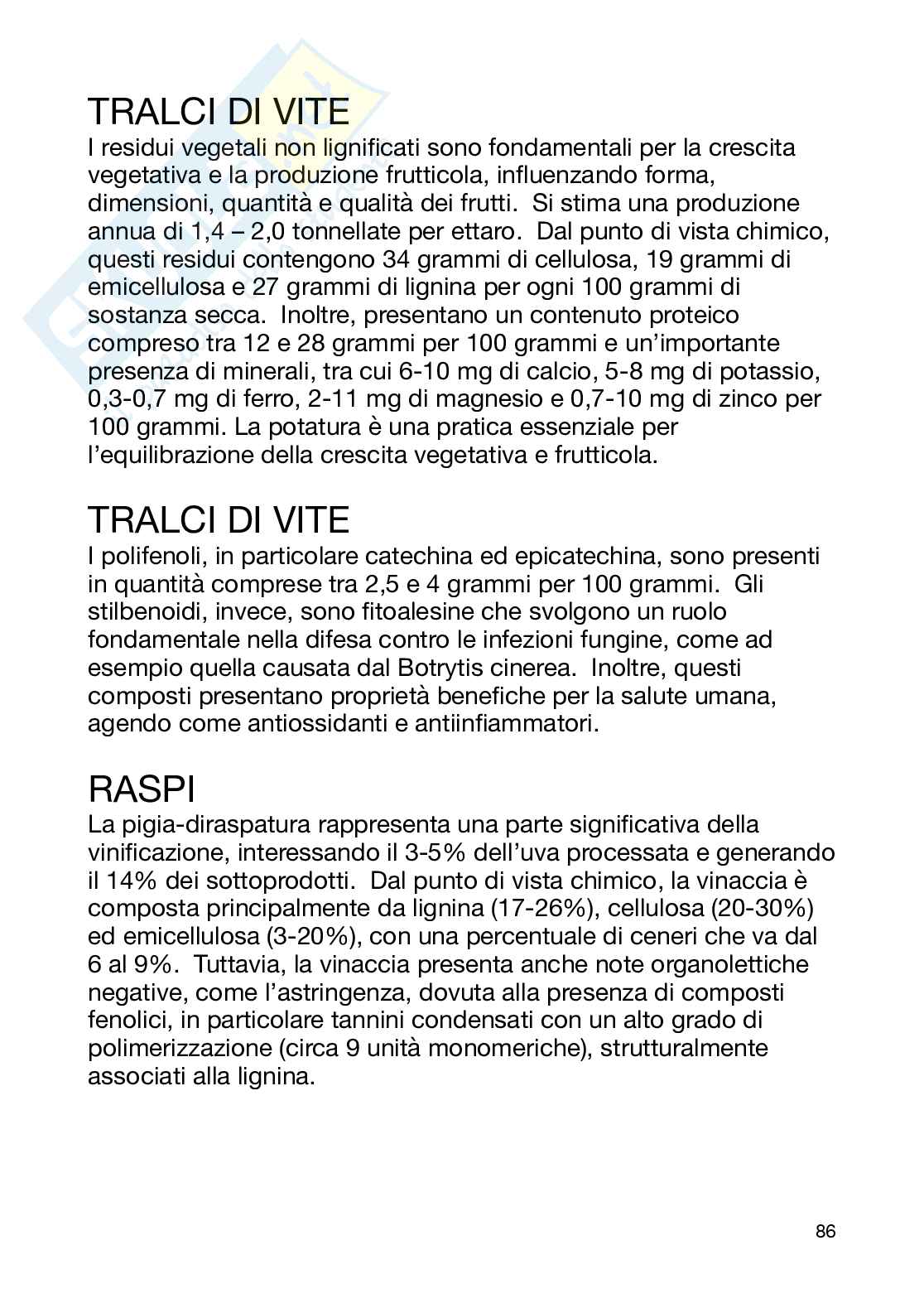Tecnologia dei derivati della filiera vitivinicola  Pag. 86
