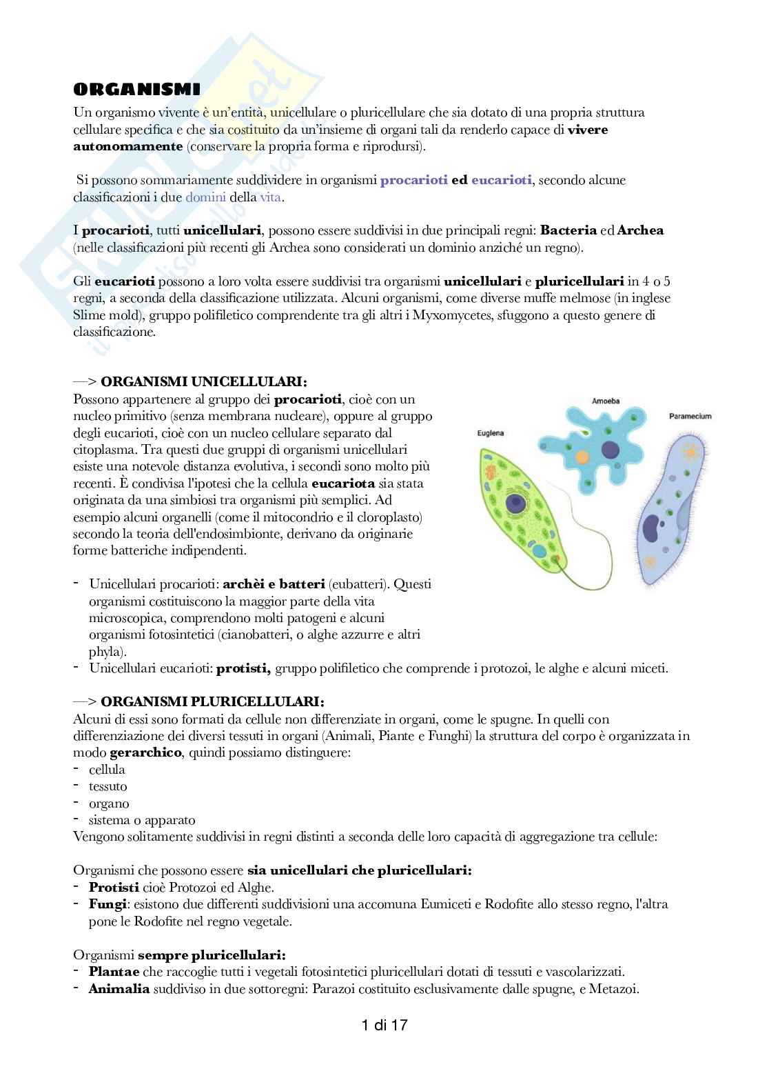 Semestre filtro: Biologia  Pag. 1