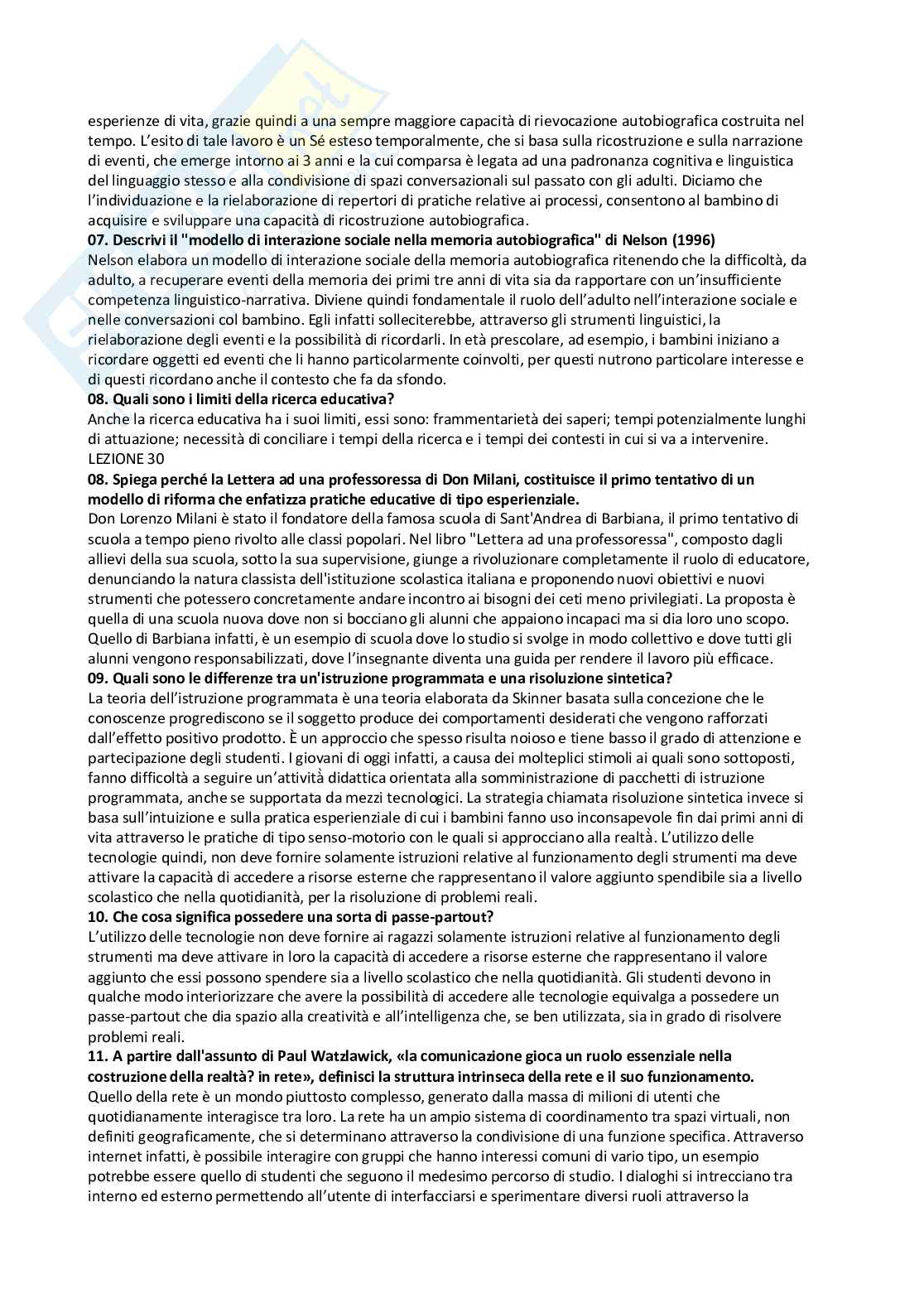 Paniere Pedagogia dei nuovi media - Risposte aperte - aggiornato (2026) Pag. 6