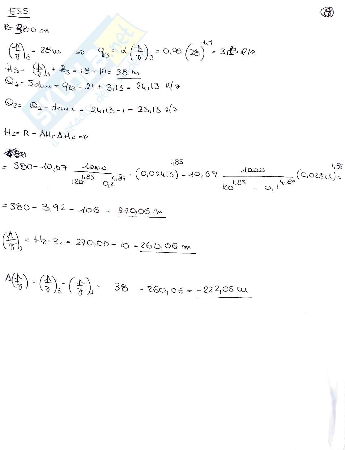 Prove di esame svolte di Sistemi idraulici urbani Pag. 11