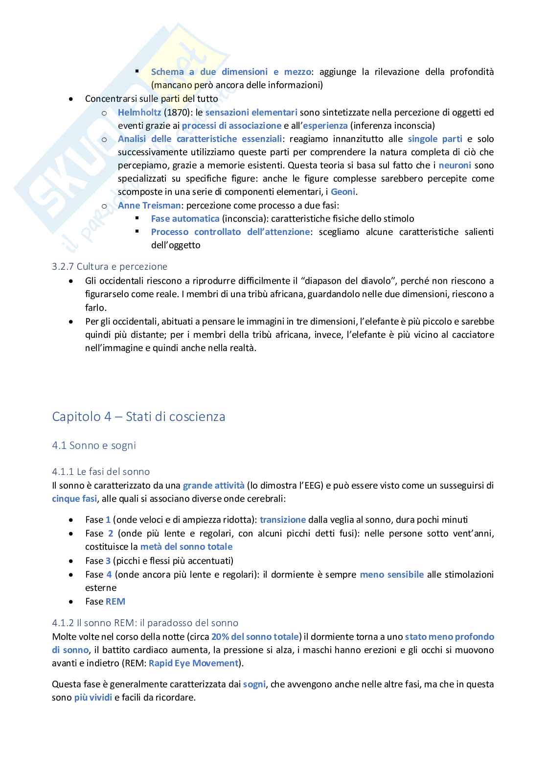 Riassunto esame Fondamenti di psicologia generale, prof. Morabito, libro consigliato Psicologia generale, Feldman Pag. 21