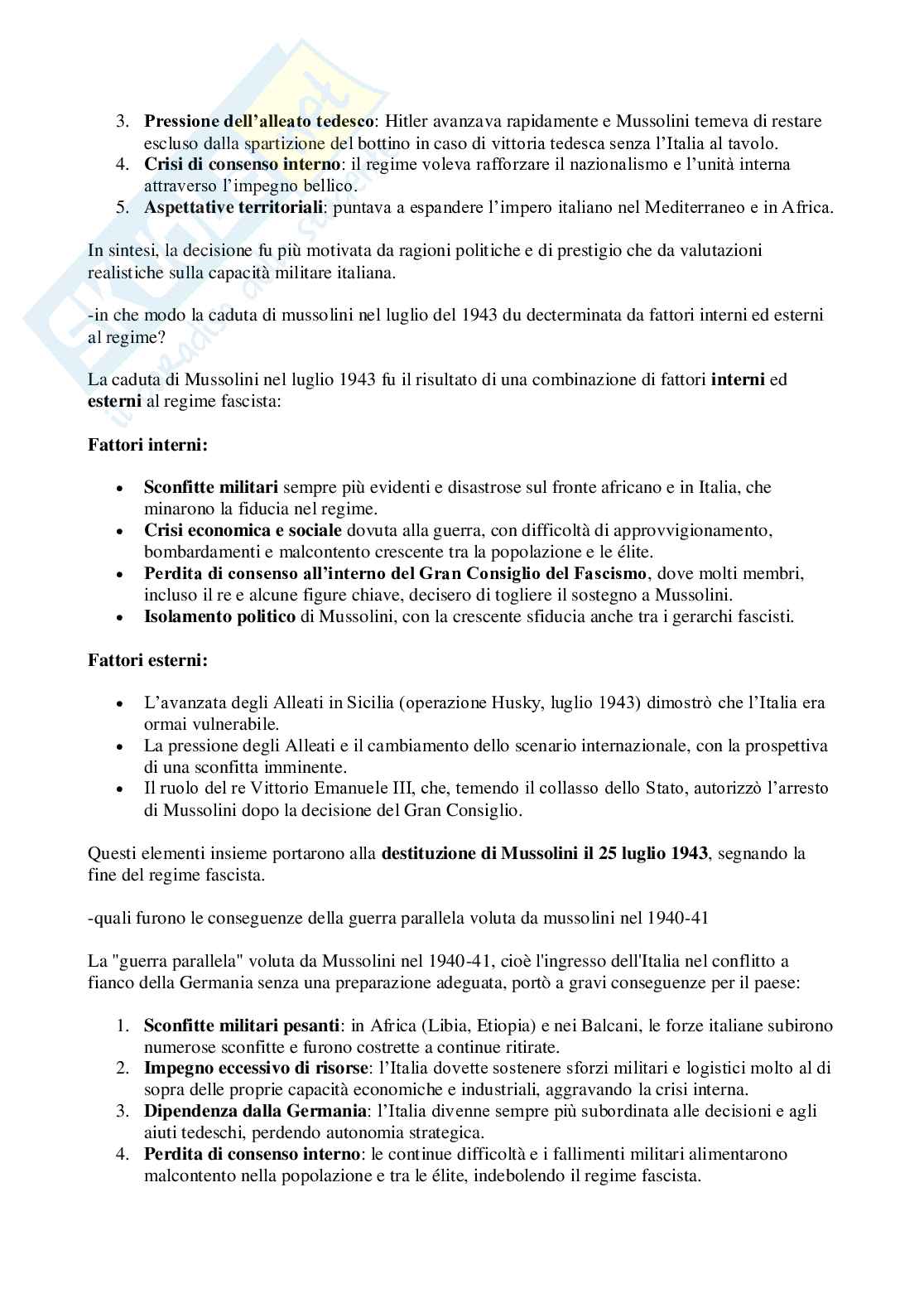 Paniere Storia contemporanea - Risposte aperte - aggiornato (2026) Pag. 11