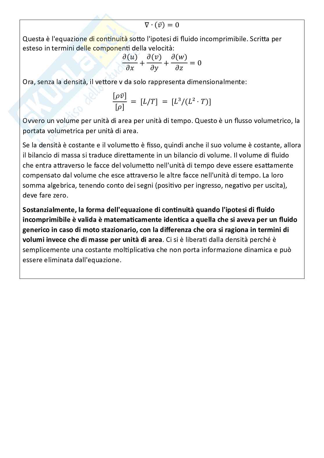 Meccanica dei fluidi, parte 5 - equazioni che governano un fluido in moto e generico problema fluidodinamico Pag. 11