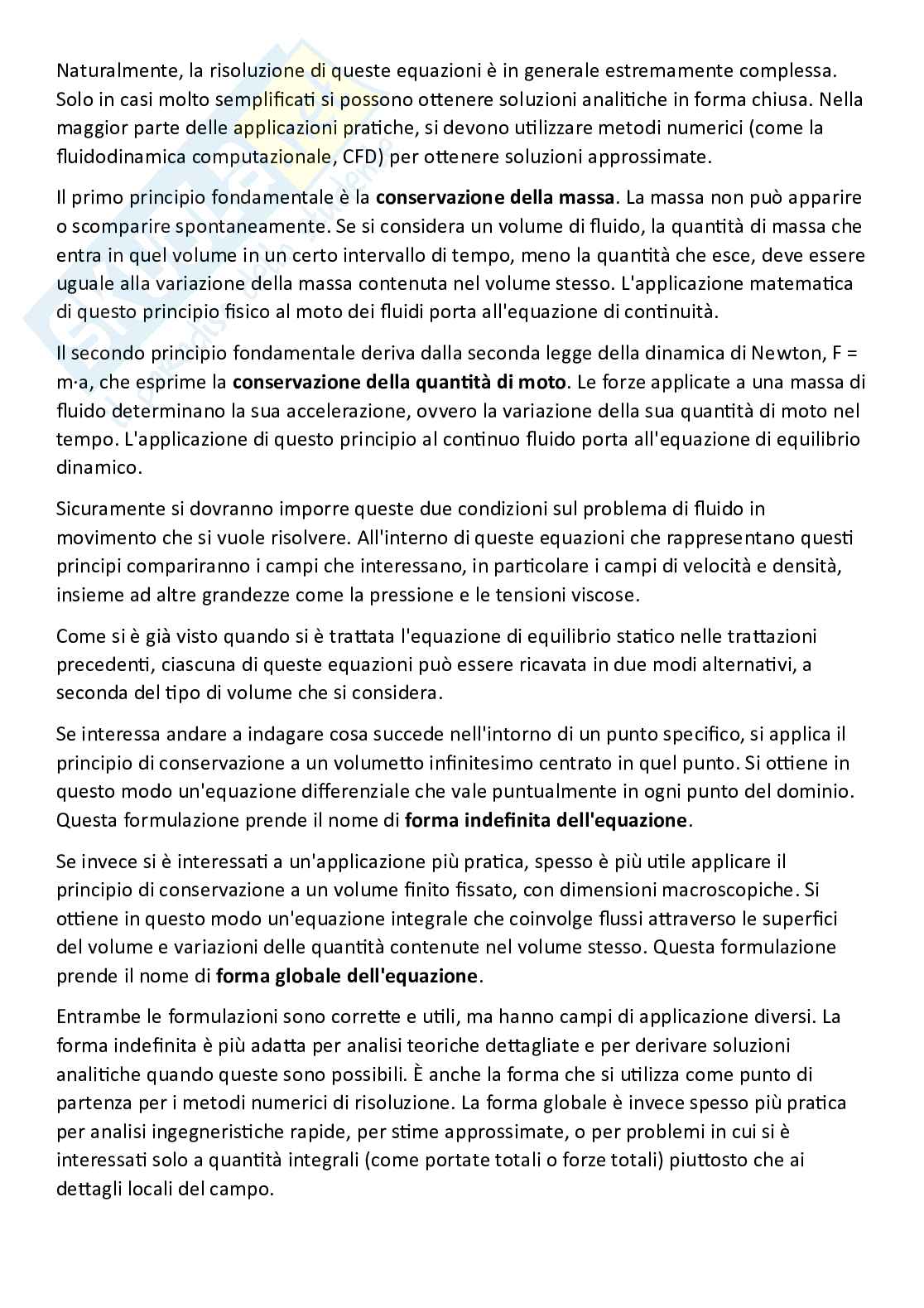 Meccanica dei fluidi, parte 5 - equazioni che governano un fluido in moto e generico problema fluidodinamico Pag. 2