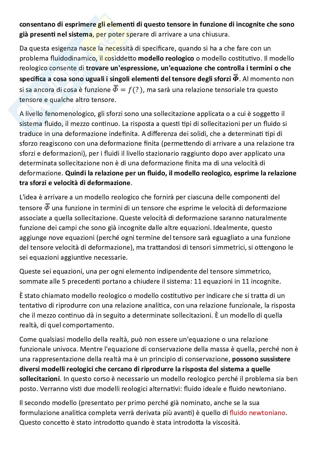 Meccanica dei fluidi, parte 5 - equazioni che governano un fluido in moto e generico problema fluidodinamico Pag. 26