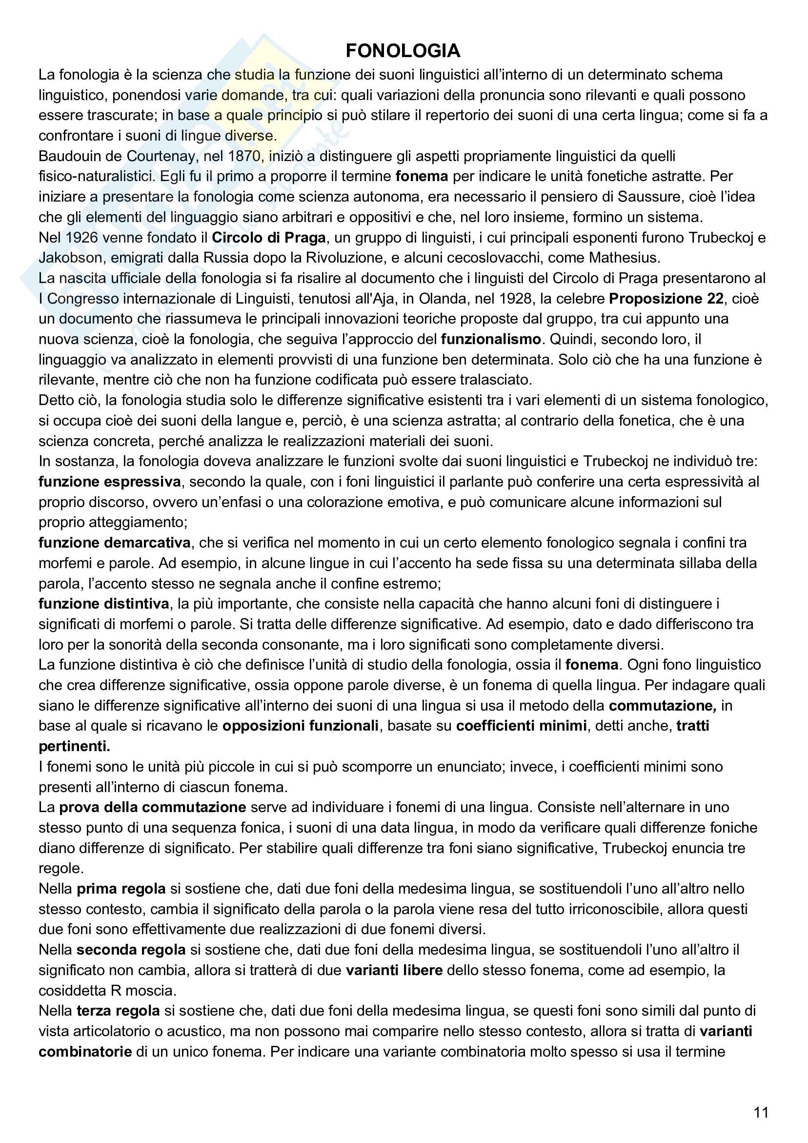Riassunto esame linguistica generale, prof. Keidan, libro consigliato Linguistica generale e storica, volume 1, Keidan e Ciancaglini Pag. 11