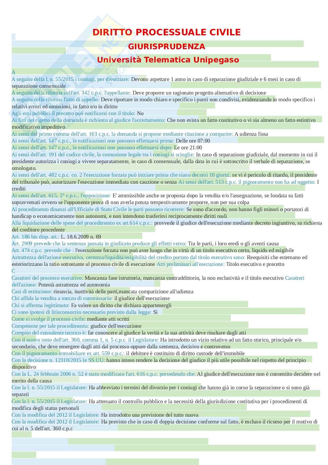 Paniere esame Diritto processuale civile Pag. 1