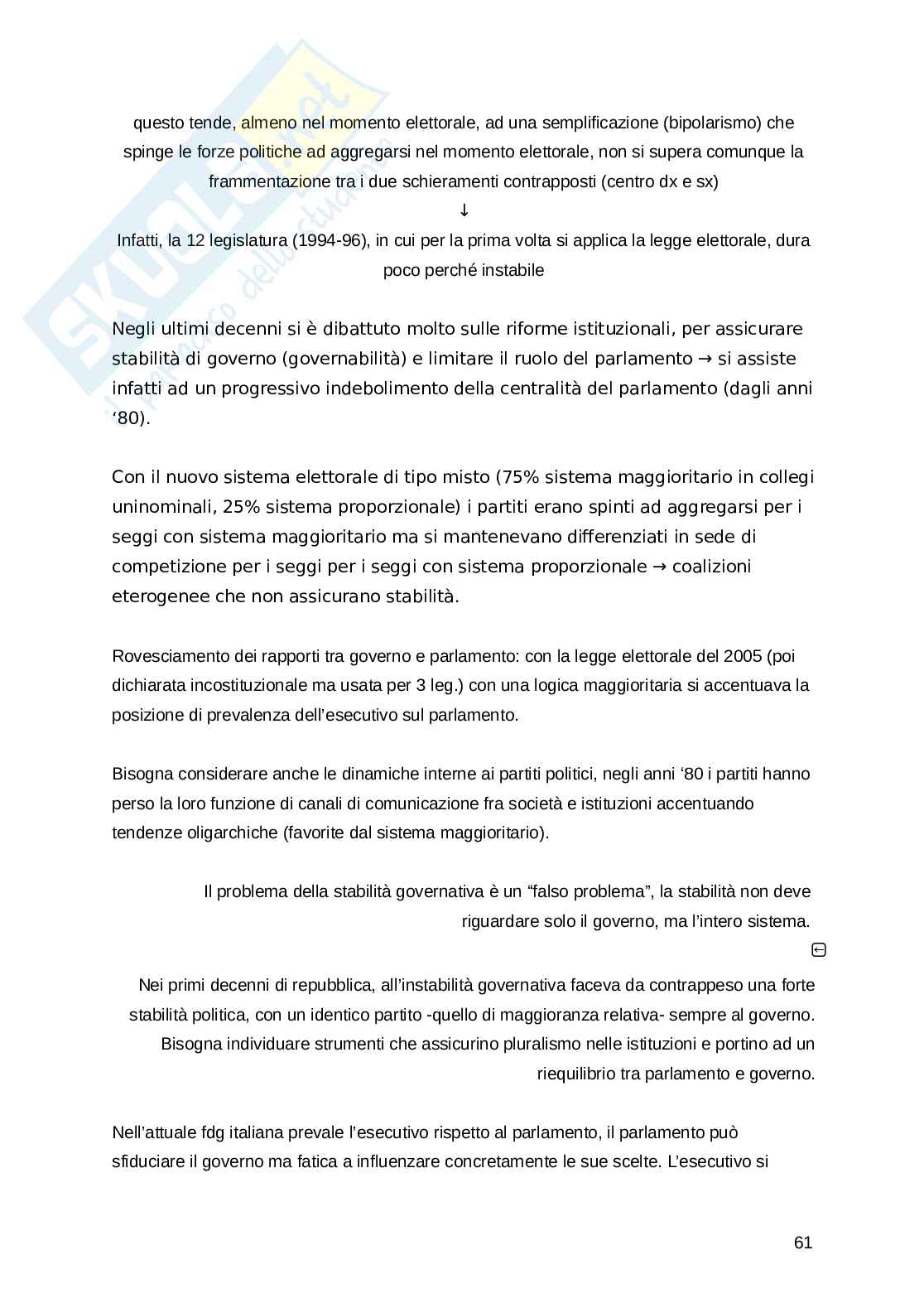 Riassunto esame Istituzioni di diritto pubblico, Prof. Belletti Michele, libro consigliato Diritto pubblico, Fabrizio Politi Pag. 61