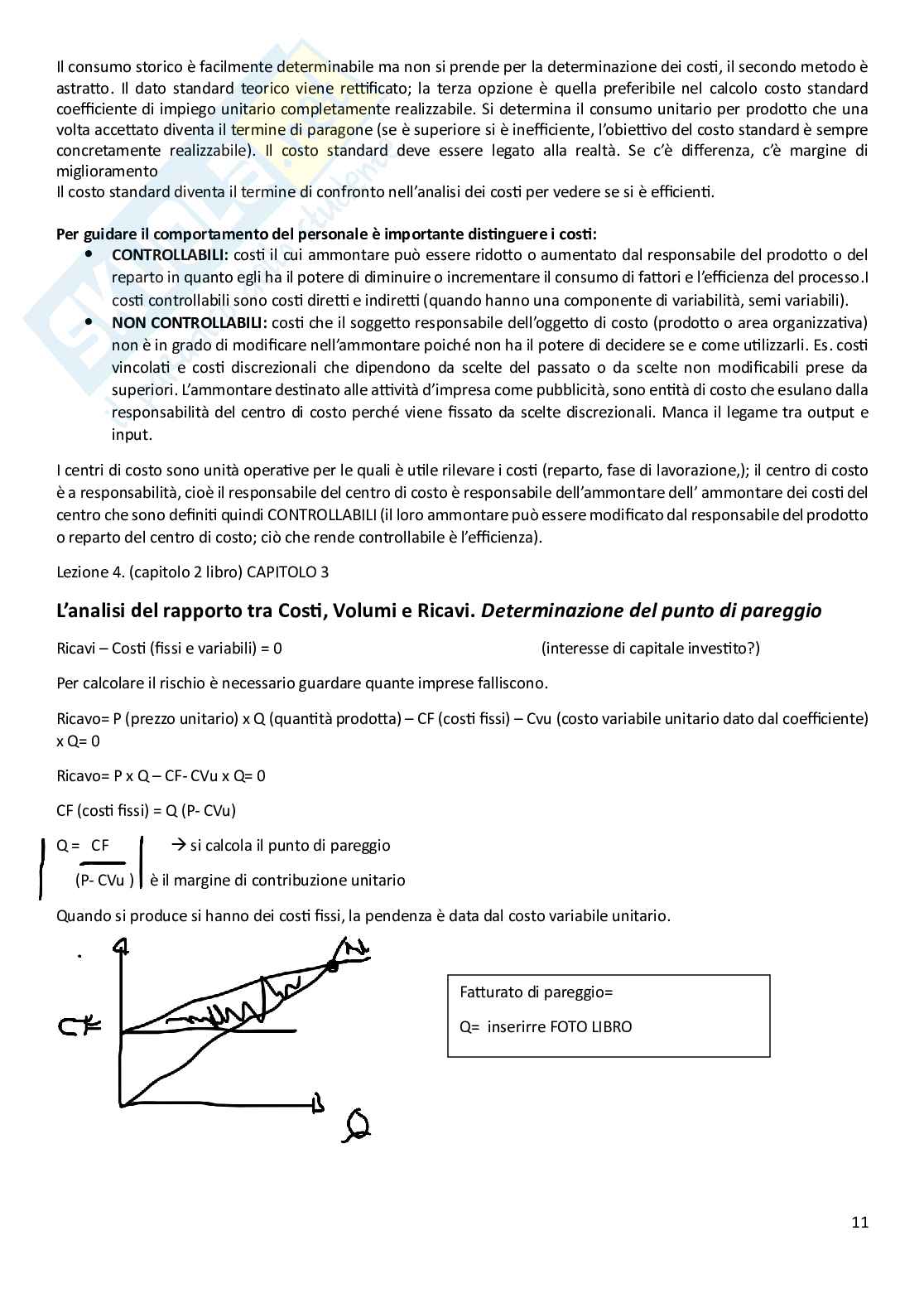 Appunti di Cost Management e Accounting Pag. 11