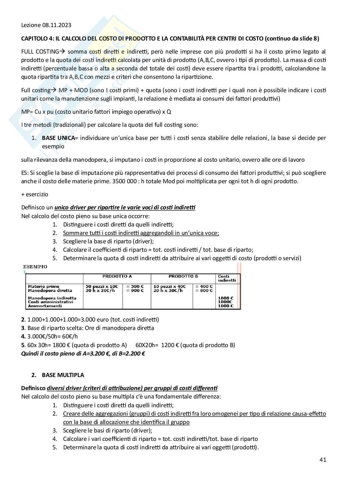 Appunti di Cost Management e Accounting Pag. 41