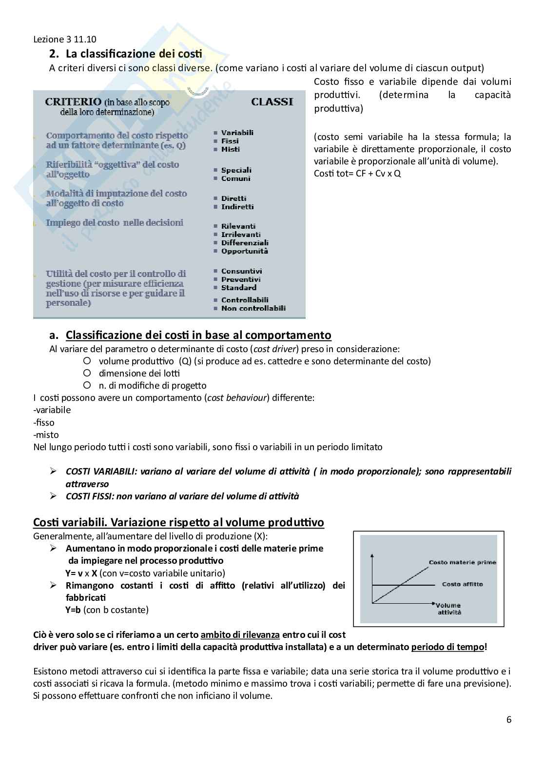 Appunti di Cost Management e Accounting Pag. 6
