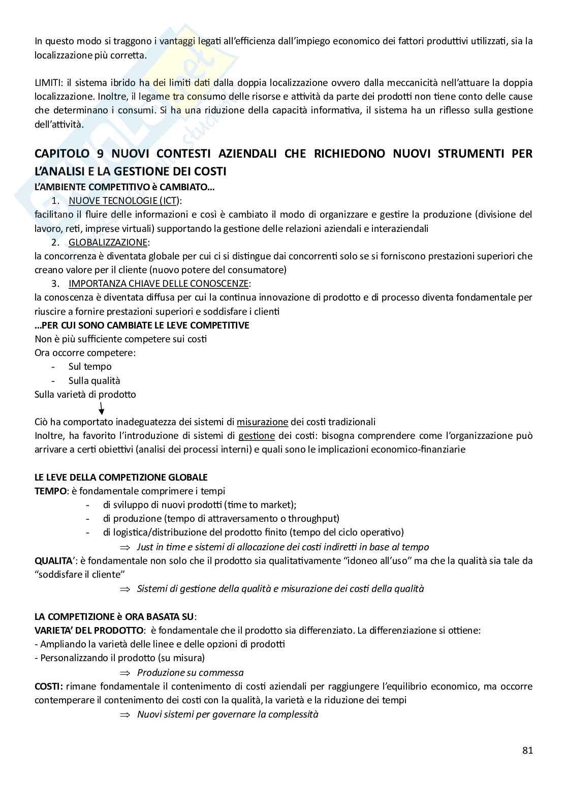 Appunti di Cost Management e Accounting Pag. 81