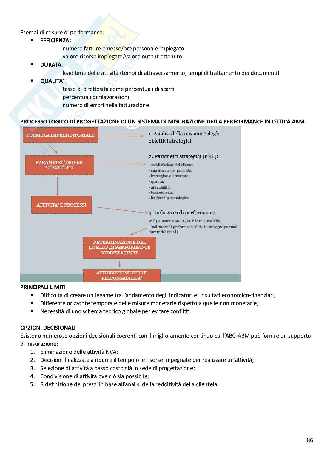 Appunti di Cost Management e Accounting Pag. 86