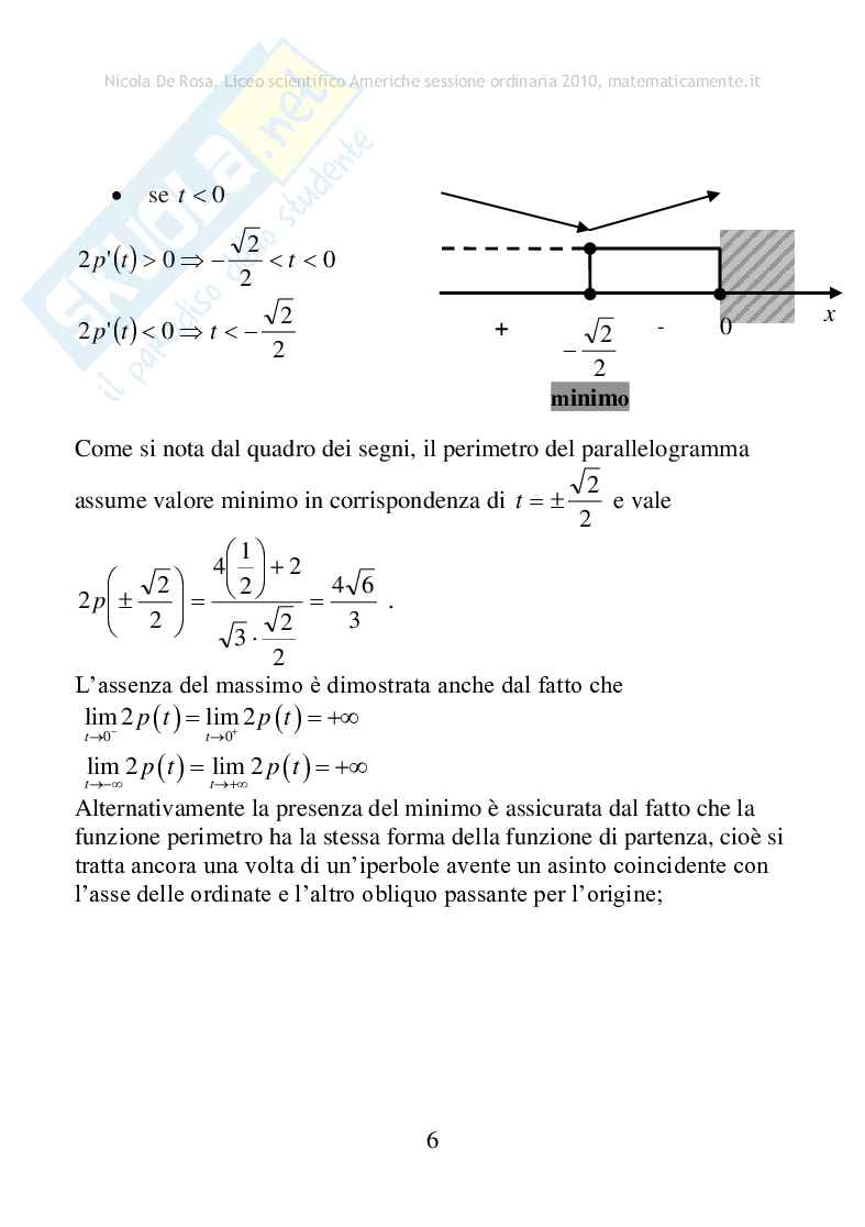 2010 - Liceo scientifico Americhe, sessione ordinaria Pag. 6