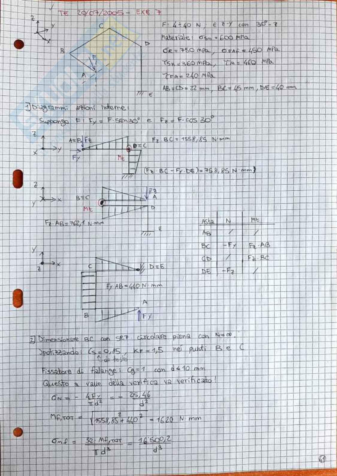 Temi d'esame svolti Costruzioni biomeccaniche Pag. 66
