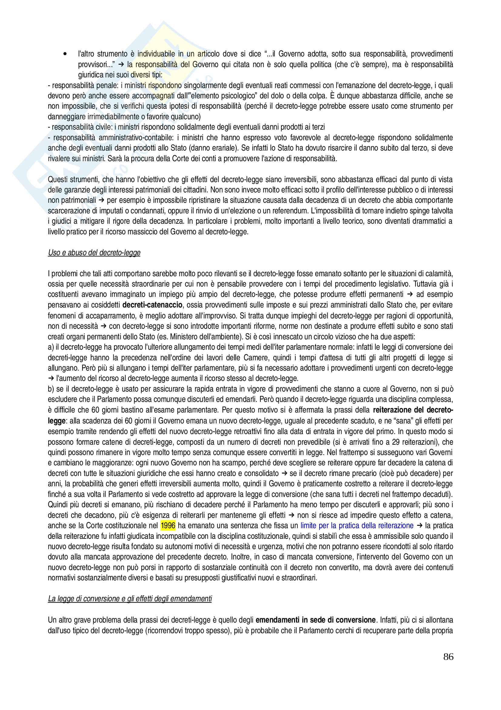 Riassunto di diritto costituzionale Pag. 86