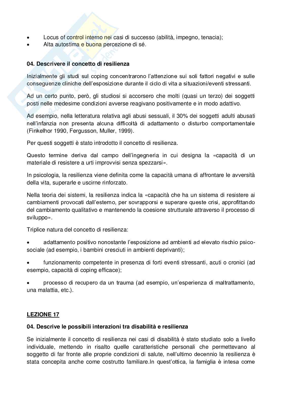 Paniere di psicologia clinica della disabilità - risposte aperte Pag. 11