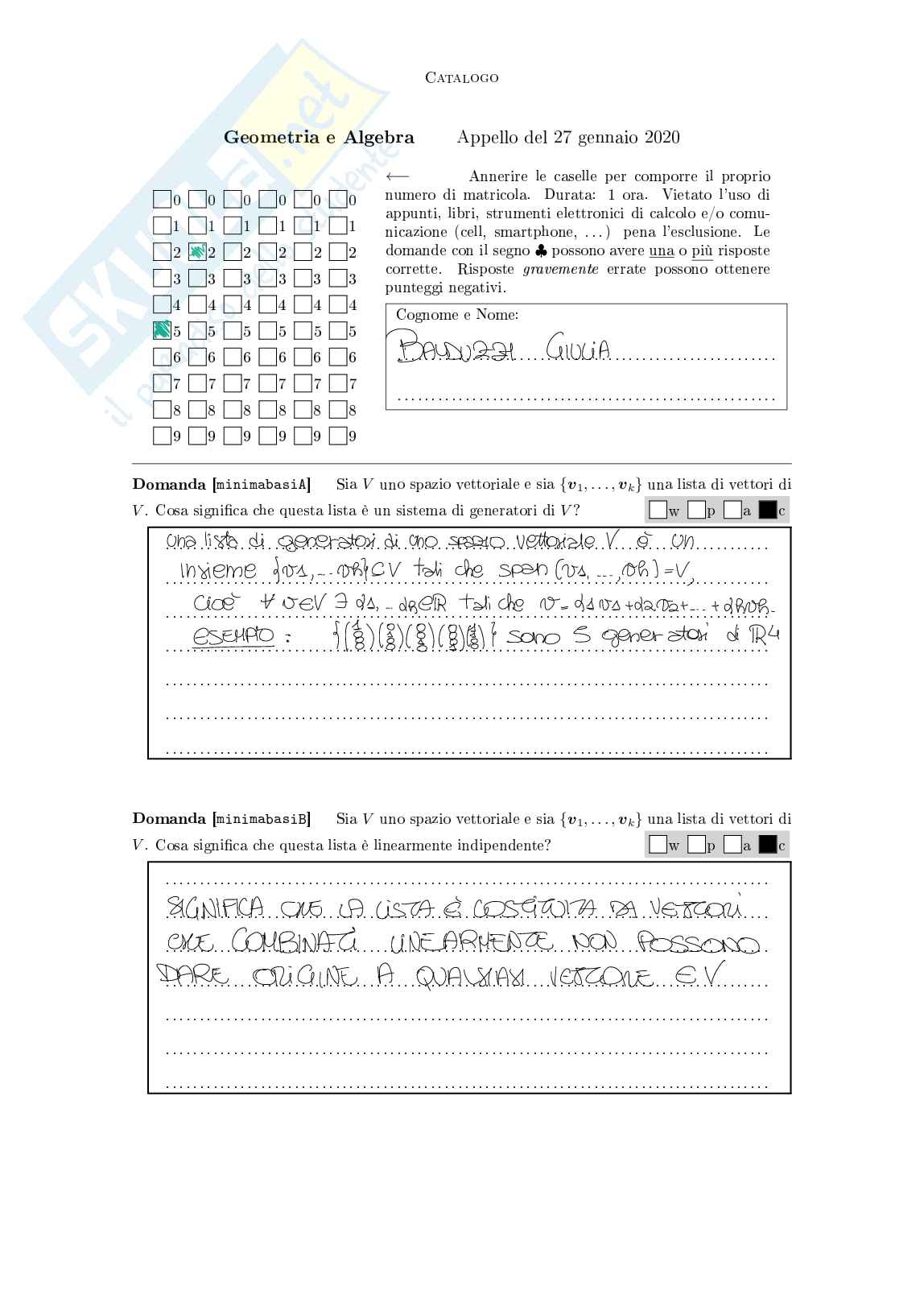 Teoria di Geometria Pag. 1