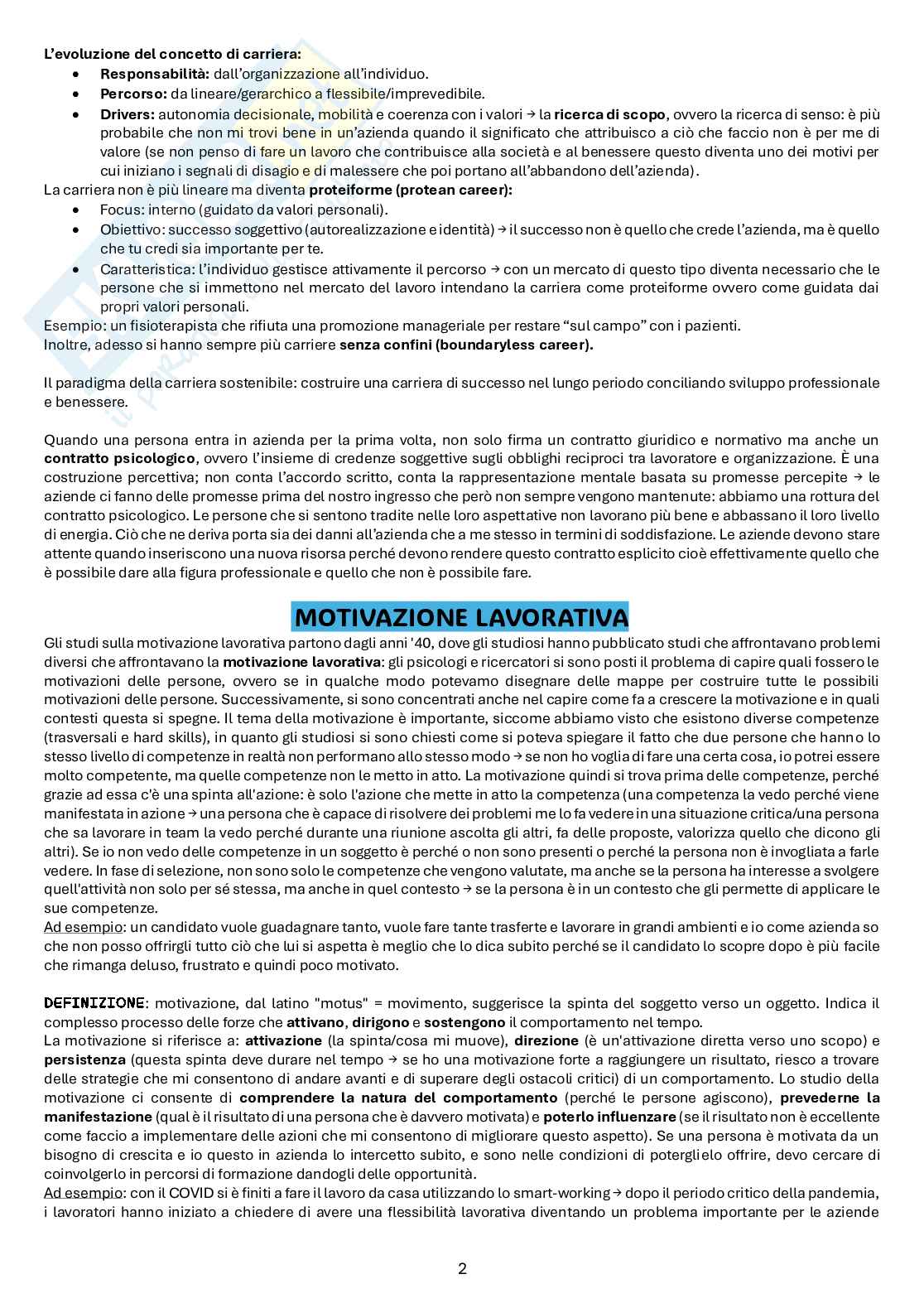 Appunti di Psicologia del lavoro e delle organizzazioni Pag. 2