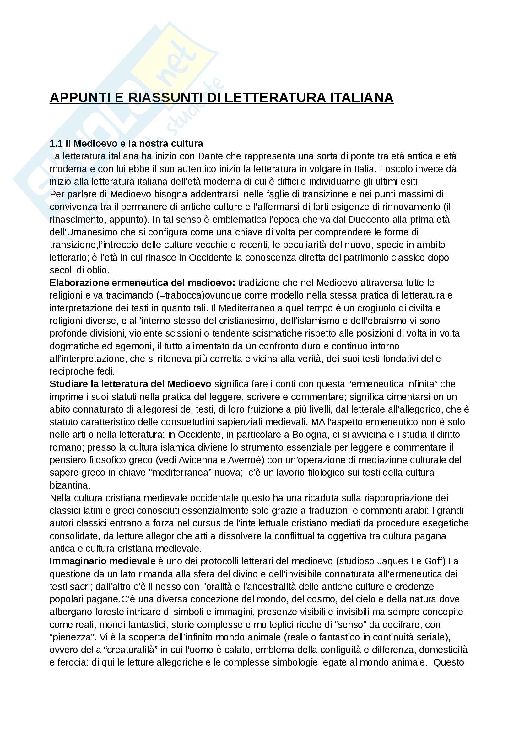 Che Cos è La Letteratura Italiana